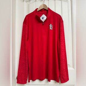 NWT St Louis Cardinals Majestic Cool Base Genuine MLB Merchandise 1/4 Zip. XXL